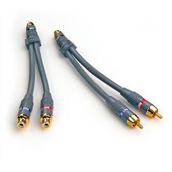 MIT Y-CONNECTOR 1RCA M/2RCA F